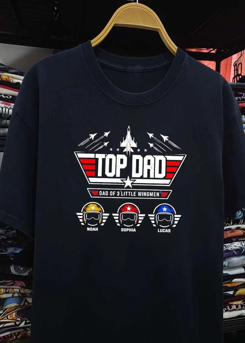 Dad Dad Of 3 Little Wingmen Jet Pilot Helmets Custom shirt