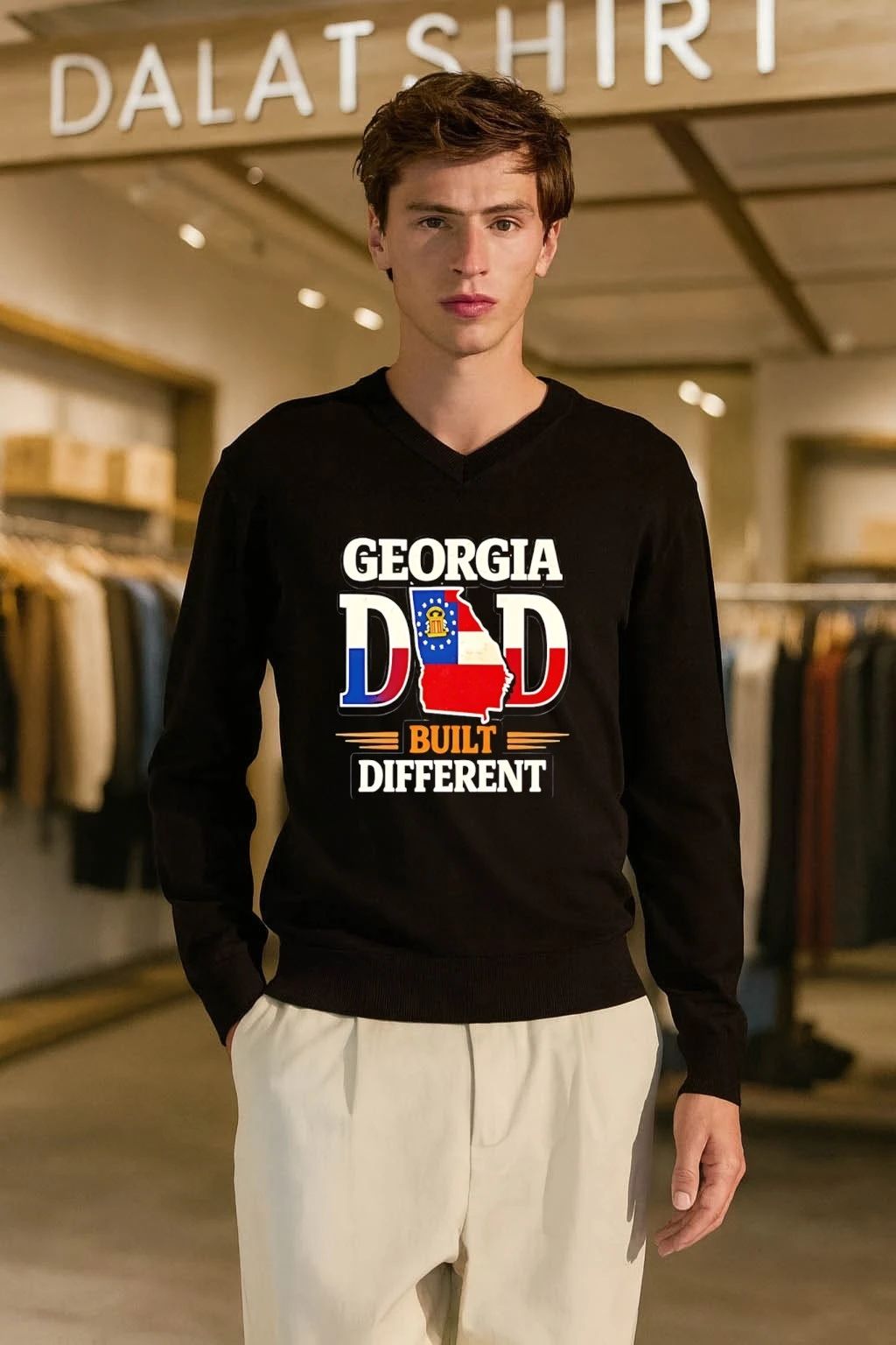 Georgia Dad Built Different Flag State Shape shirt
