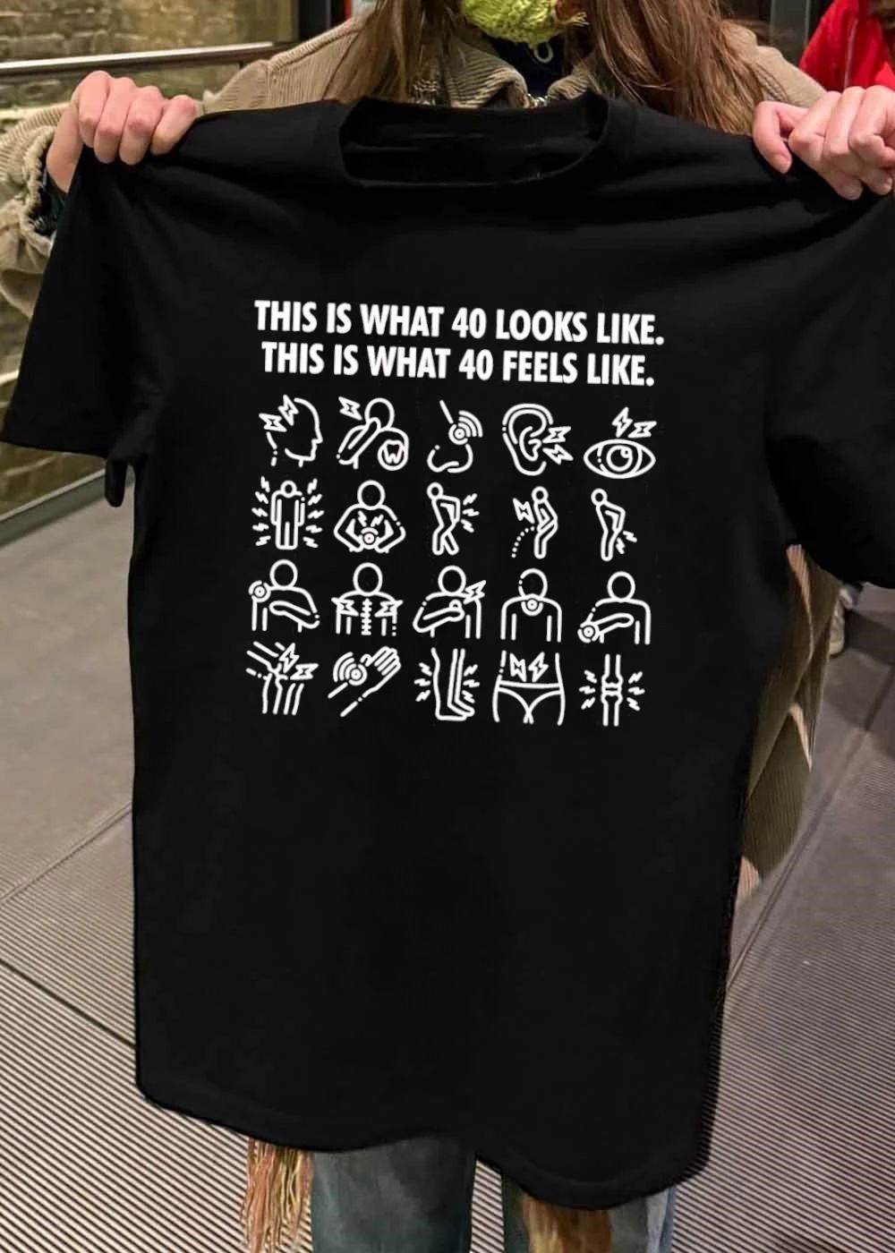 This Is What 40 Looks Like This Is What 40 Feels Like Body Aches Icons shirt