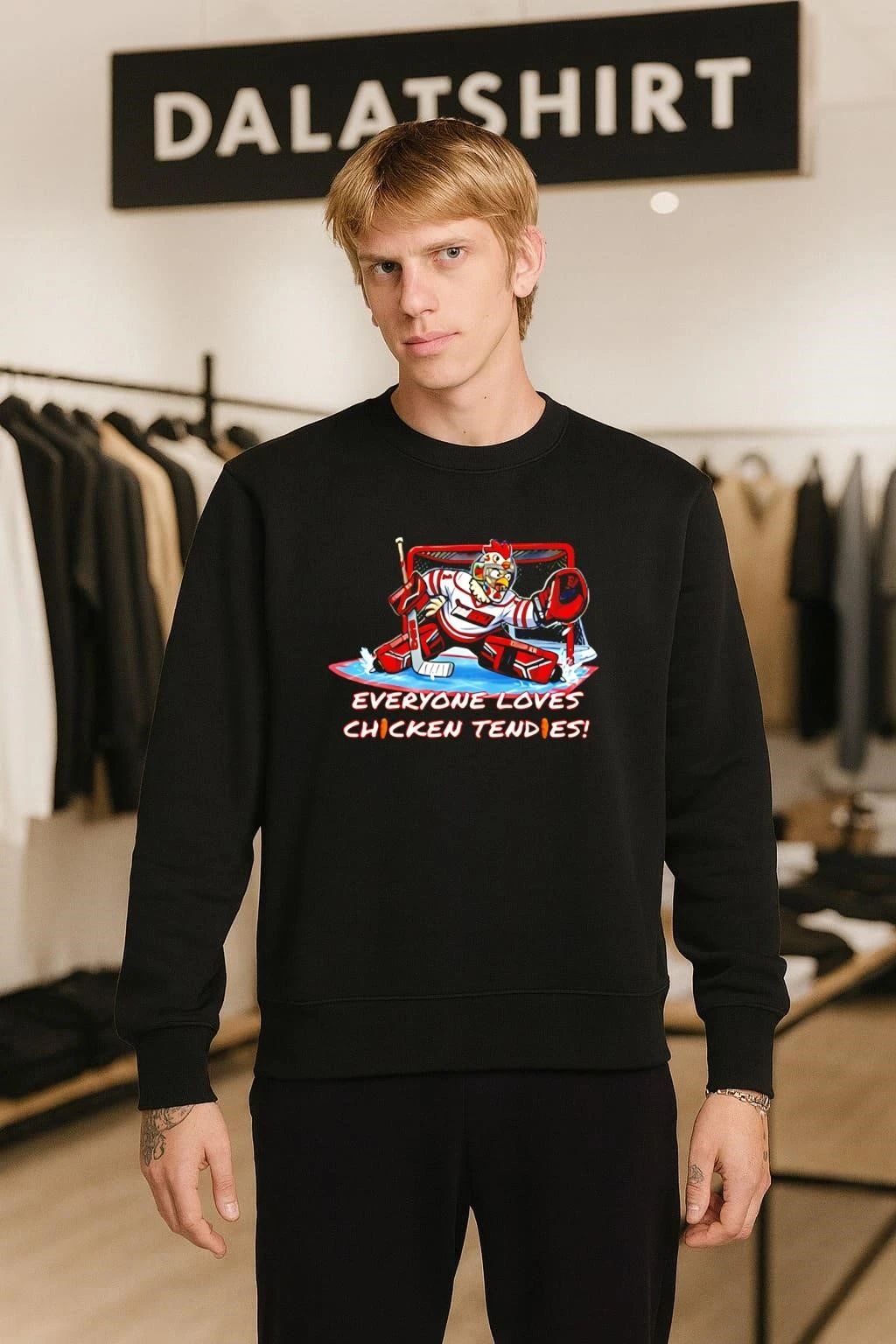 Everyone Loves Chicken Tendies hockey shirt