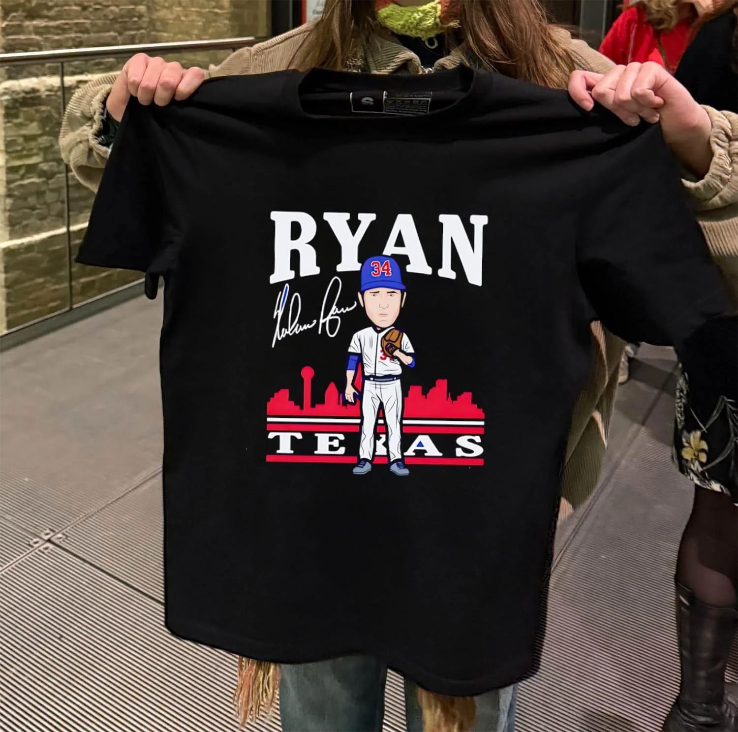 Nolan Ryan Texas Toon cartoon signature shirt