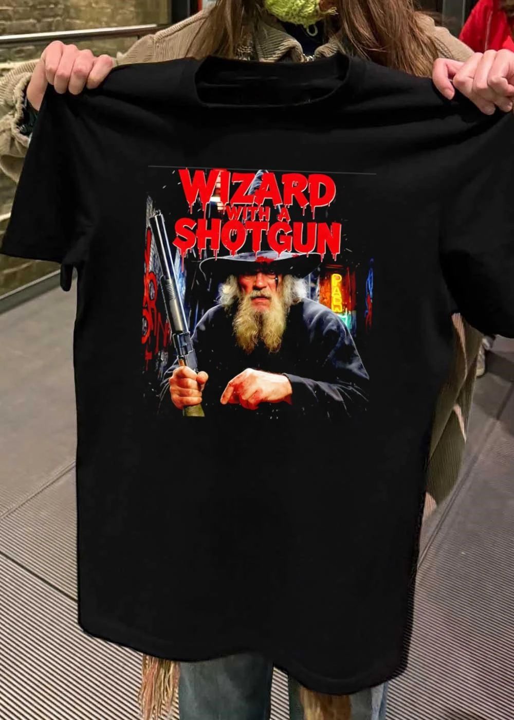 Wizard With A Shotgun Gritty Action Fantasy character shirt