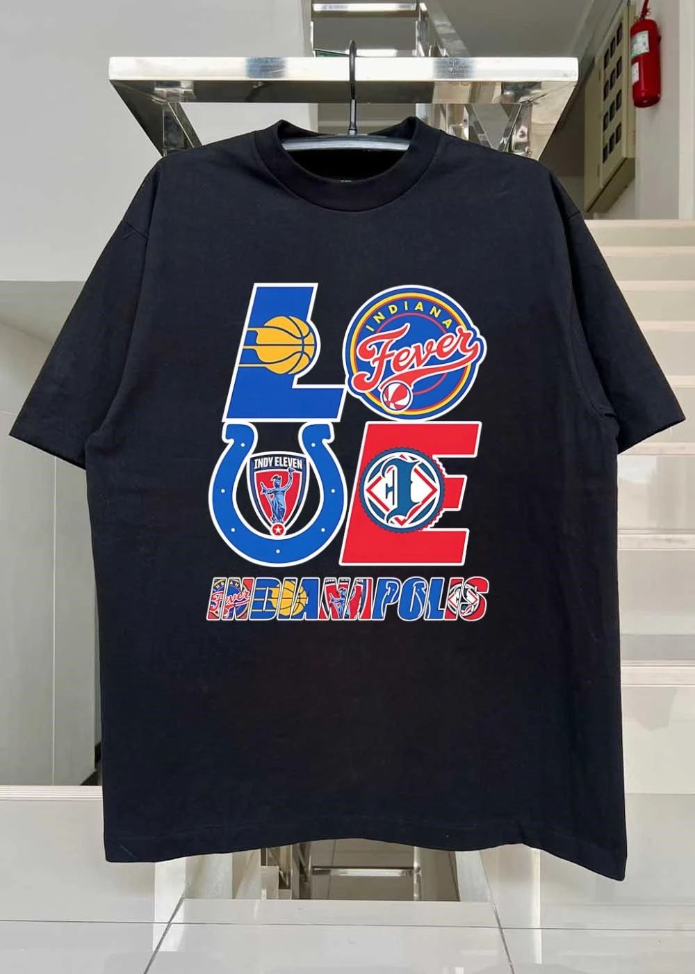 Indianapolis Team Logos Love Graphic And Indianapolis Text T-Shirt