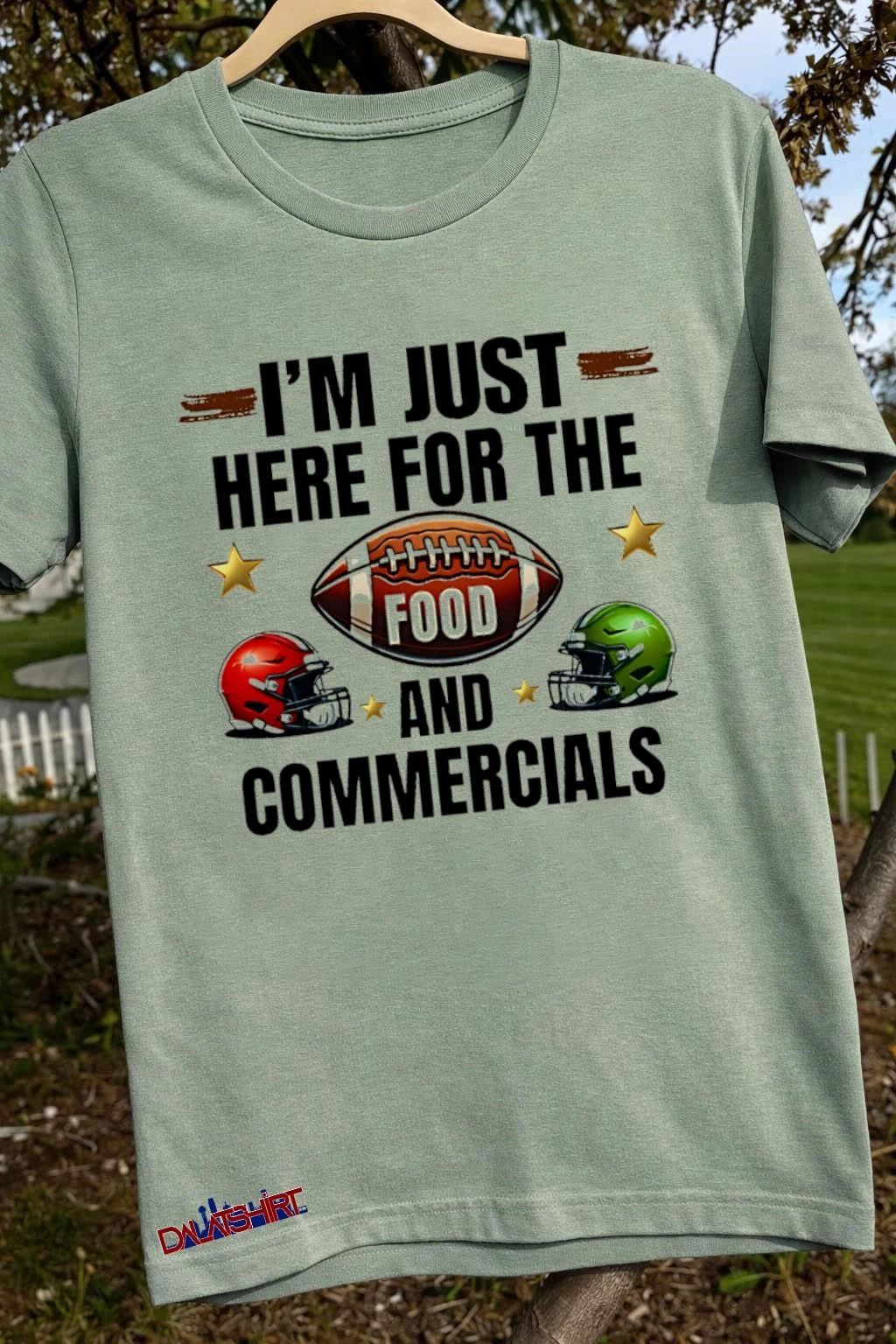 I’m Just Here For The Food And Commercials Football Helmet shirt