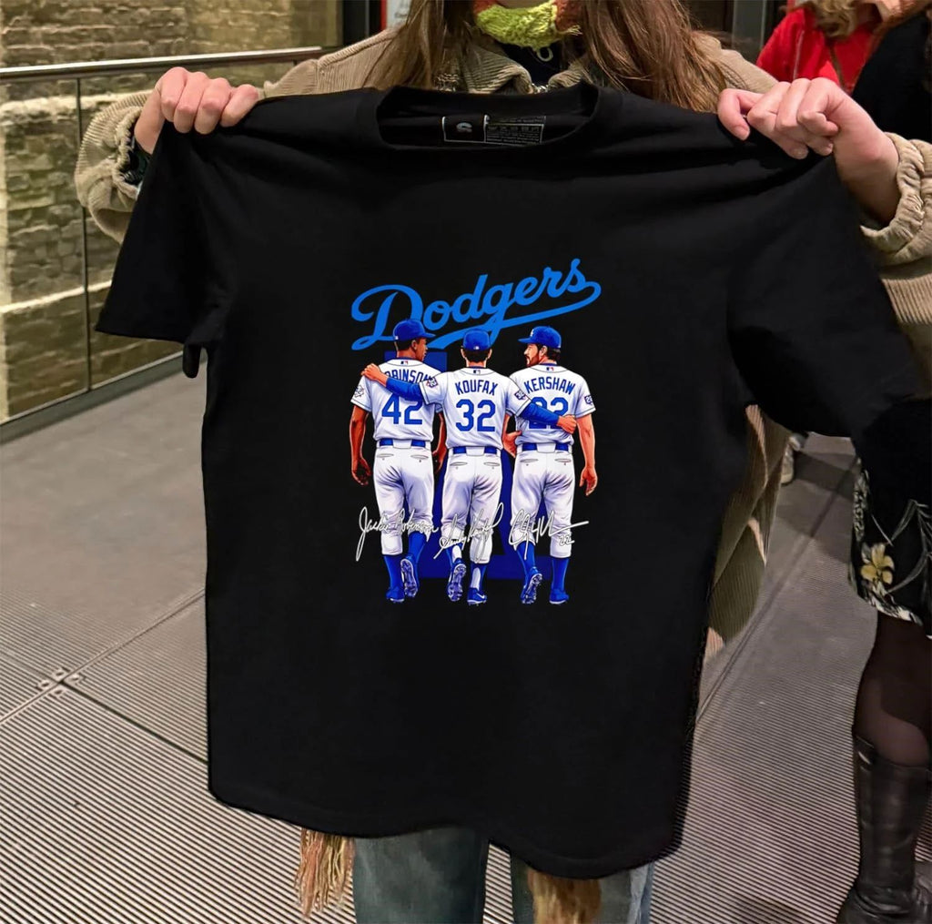 Los Angeles Dodgers Jackie Robinson Sandy Koufax and Clayton Kershaw signatures shirt