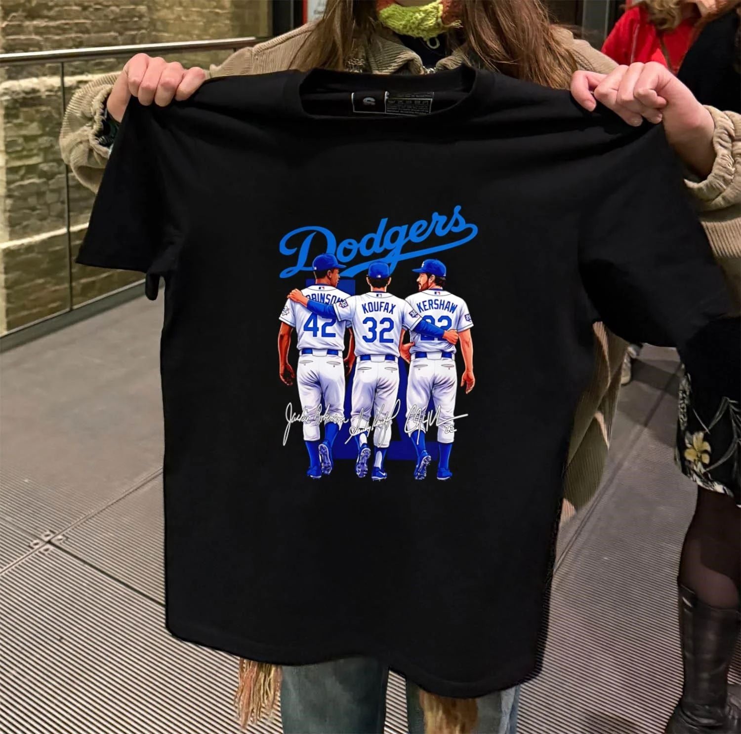 Los Angeles Dodgers Jackie Robinson Sandy Koufax and Clayton Kershaw signatures shirt