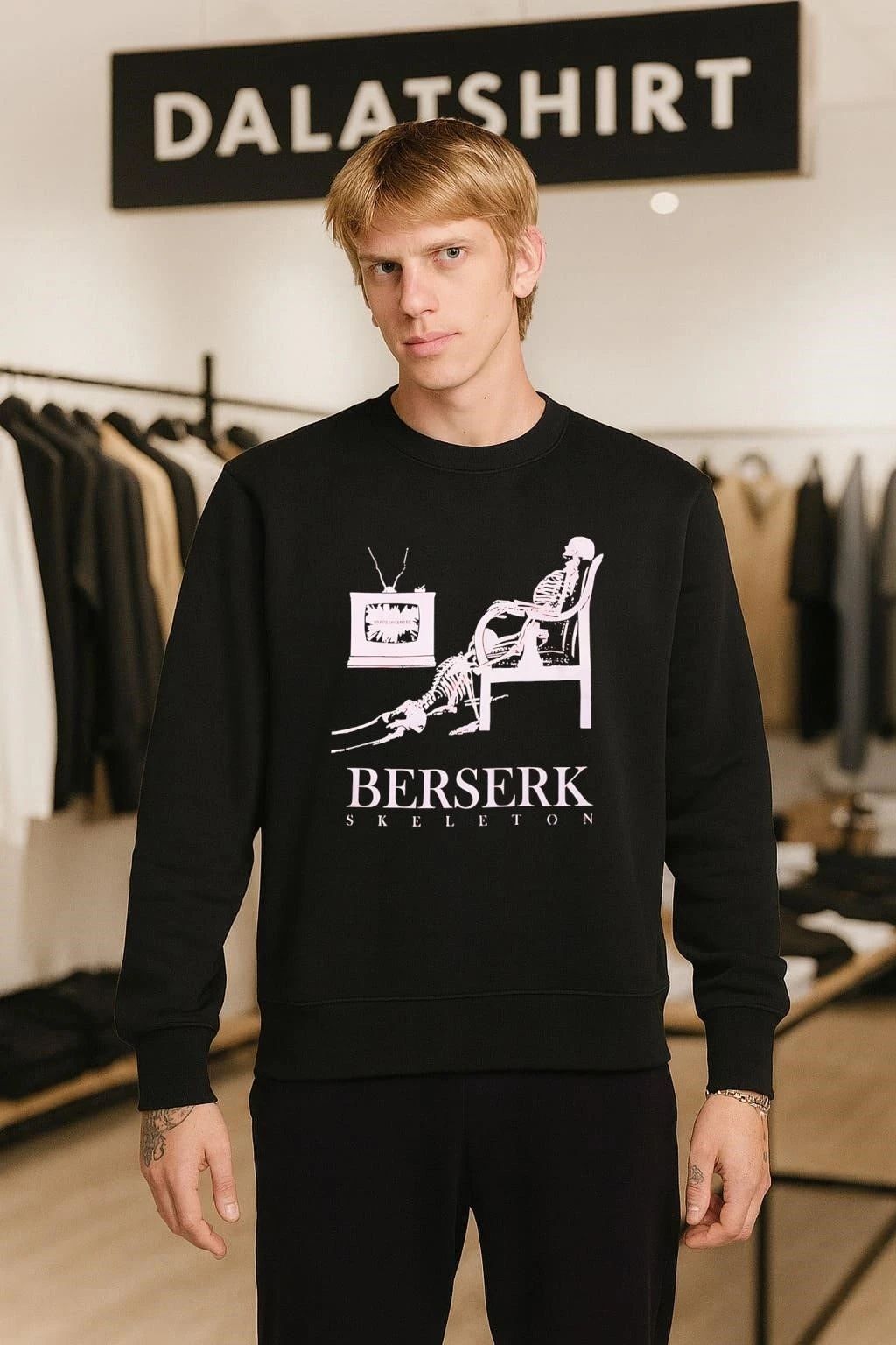 Berserk Skeleton Watching TV Skeleton shirt