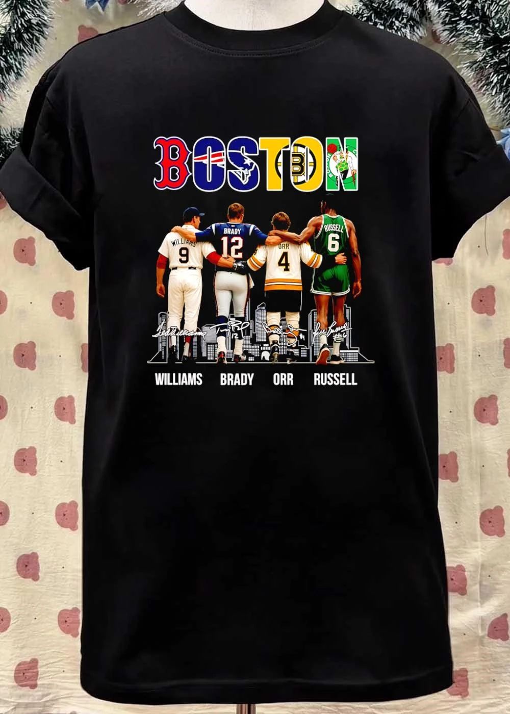 Boston Team Logos Williams Brady Orr Russell T-Shirt