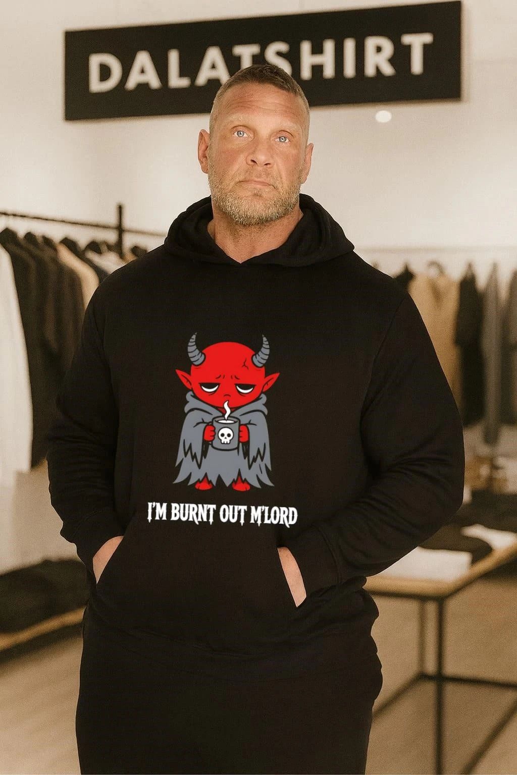 I’m Burnt Out M’lord Tired Little Devil Coffee shirt
