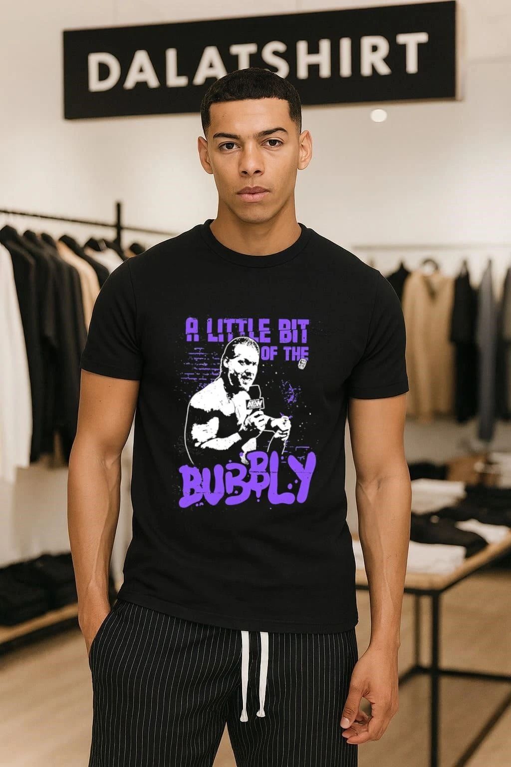 AEW Chris Jericho a little bit of the bubbly shirt