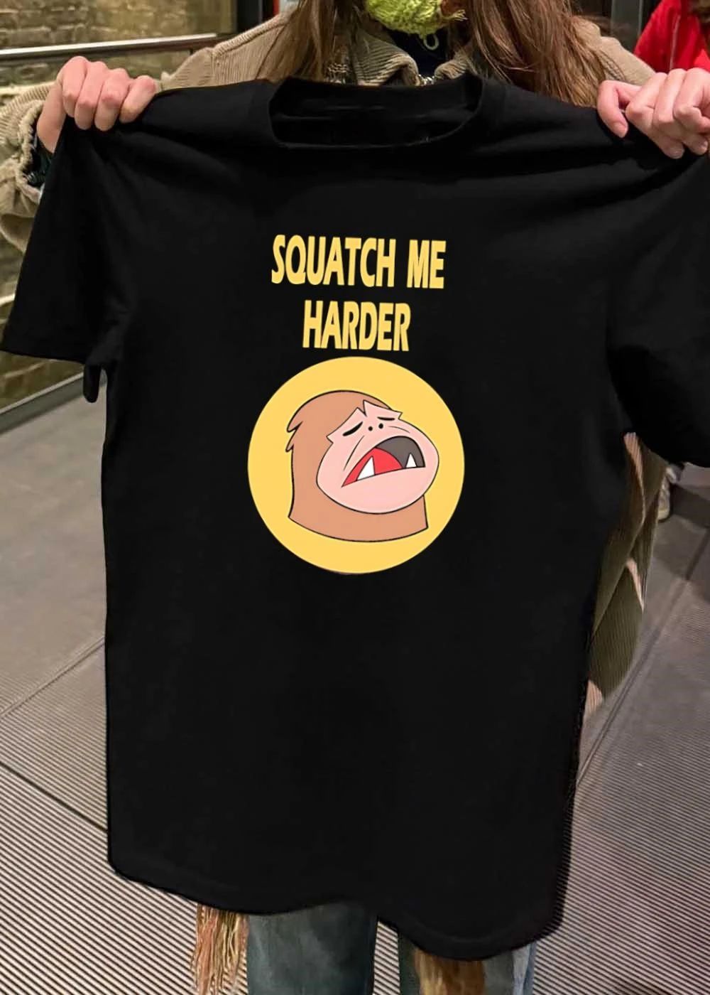 Squatch Me Harder Yellow Circle Angry Bigfoot shirt