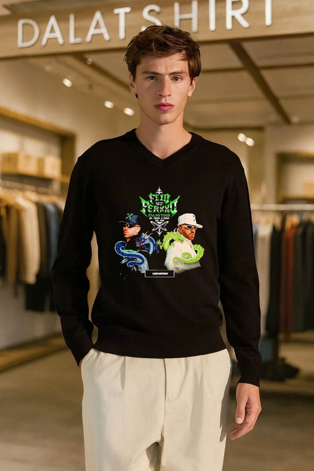 Feid Vs Ferxxo Falxo Tour El Mano A Mano Del Año Dragon Butterfly shirt