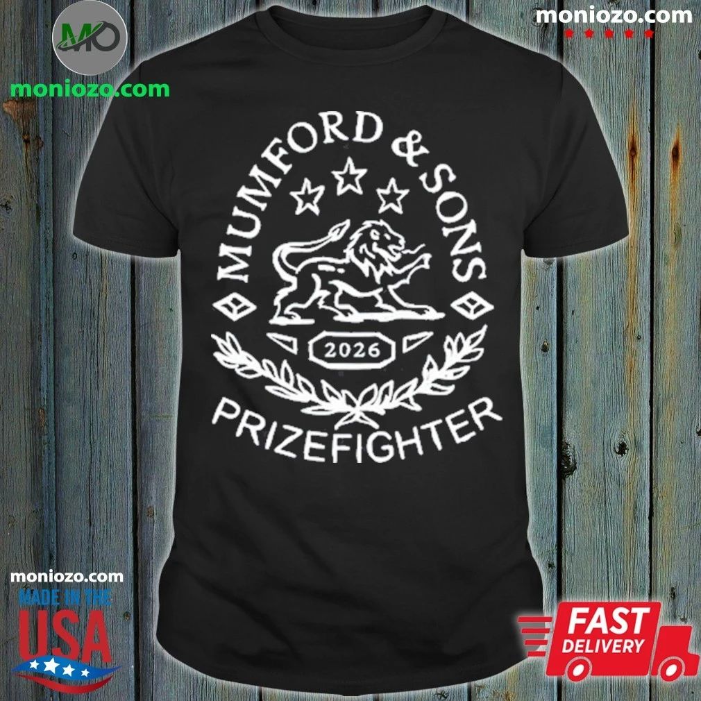 Original Mumford & Sons Black Prizefighter Stamp Print Tour T-Shirt