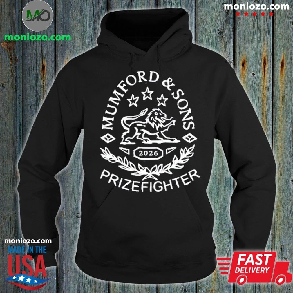 Original Mumford & Sons Black Prizefighter Stamp Print Tour T-Shirt