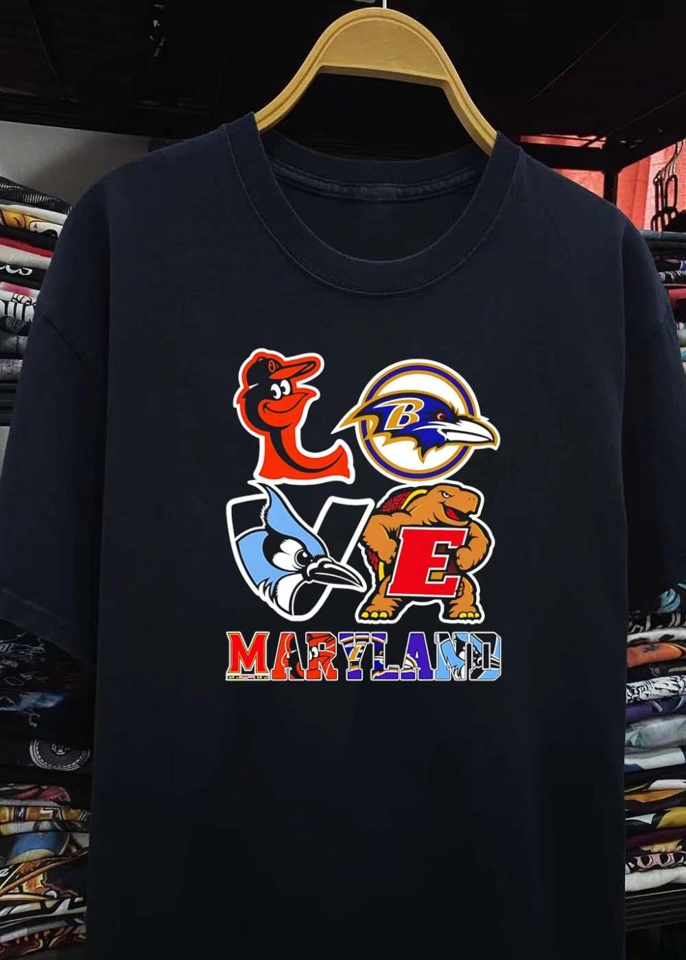 Maryland Love Orioles Ravens Blue Jays Terrapins T-Shirt