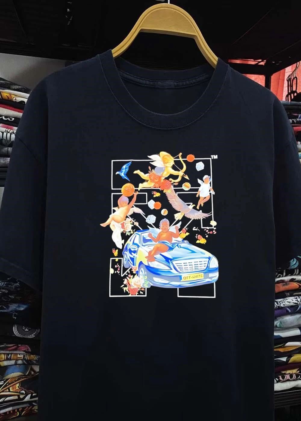Off-White Cherubs Car Eagle Basketball T-Shirt