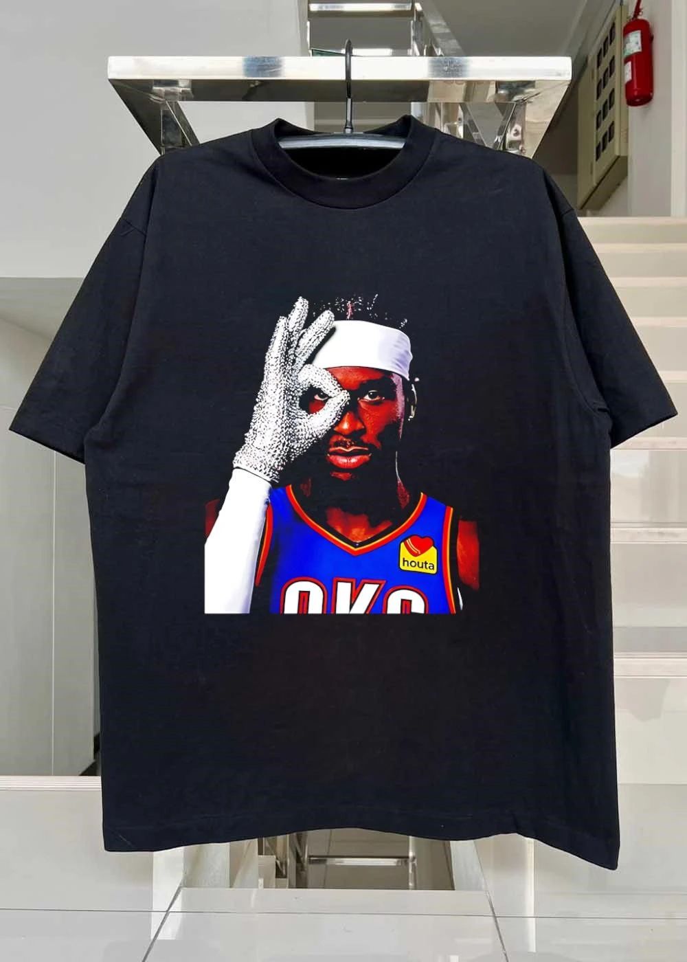 Shai Gilgeous-Alexander OKC Thunder OK Gesture Sparkle Glove T-Shirt