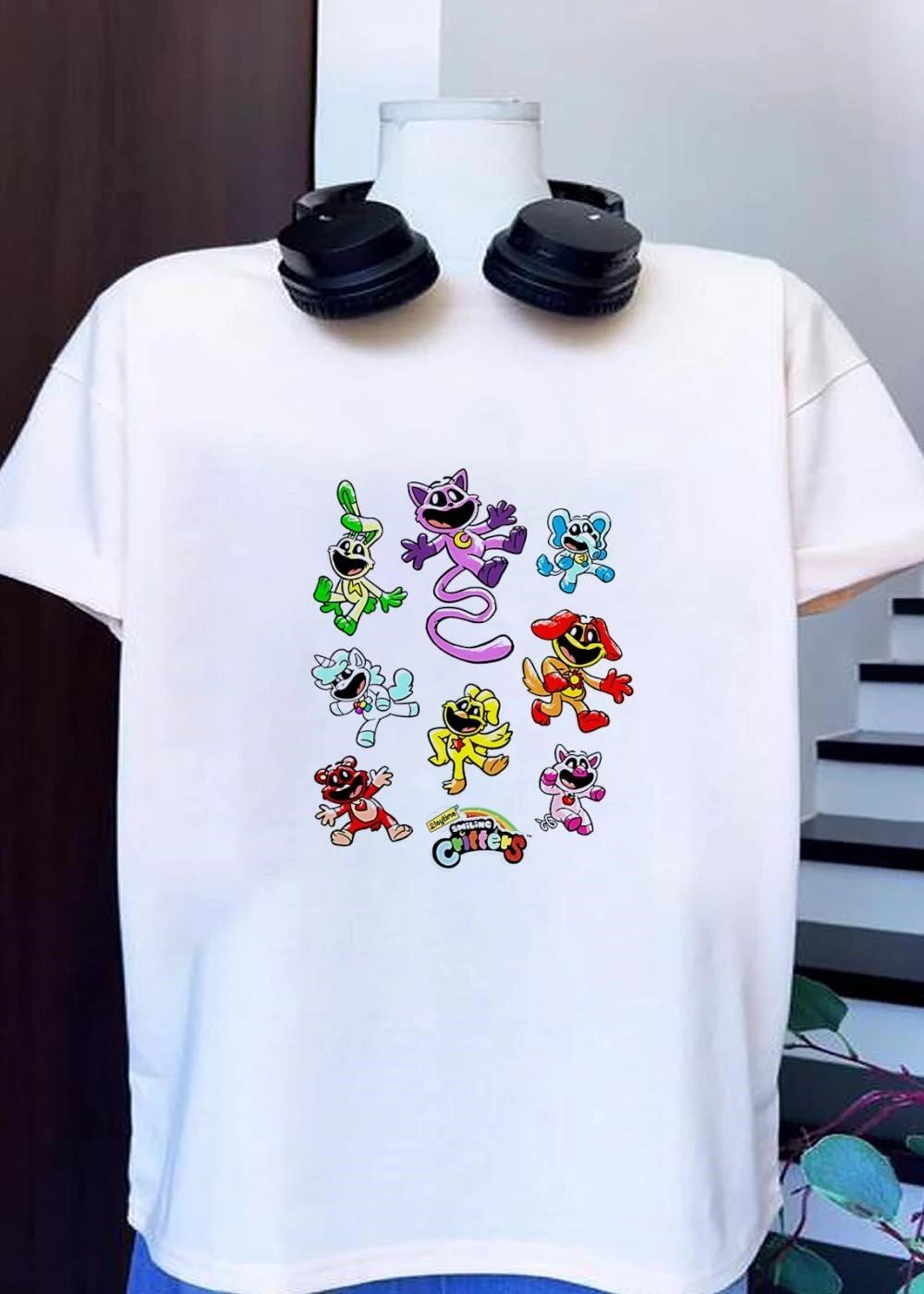 Poppy Playtime Chapter 3 Smiling Critters CatNap DogDay Hoppy Hopscotch Bubba Bubbaphant CraftyCorn Bobby BearHug PickyPiggy KickinChicken Cartoon Characters Fan Art Shirt