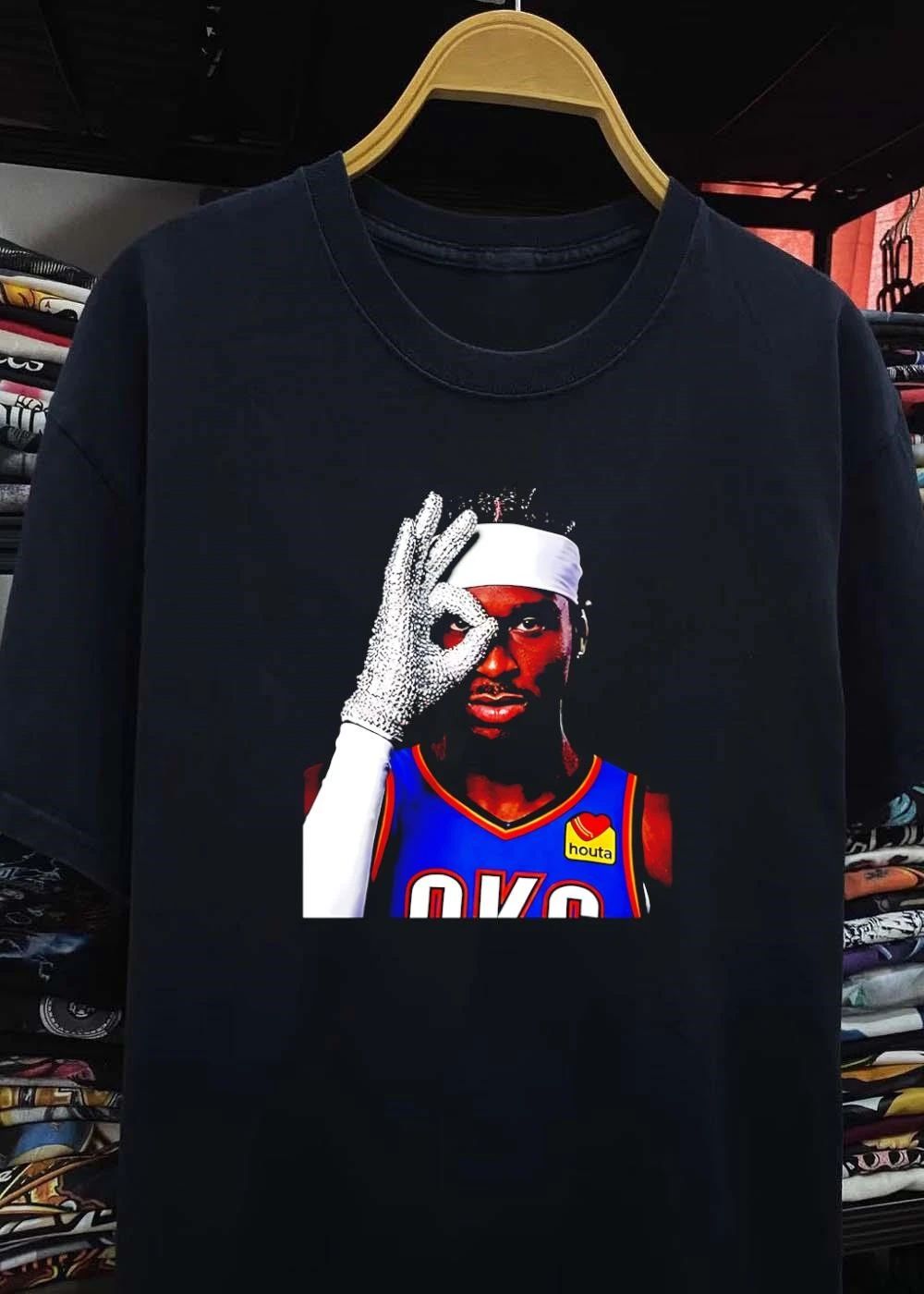 Shai Gilgeous-Alexander OKC Thunder OK Gesture Sparkle Glove T-Shirt