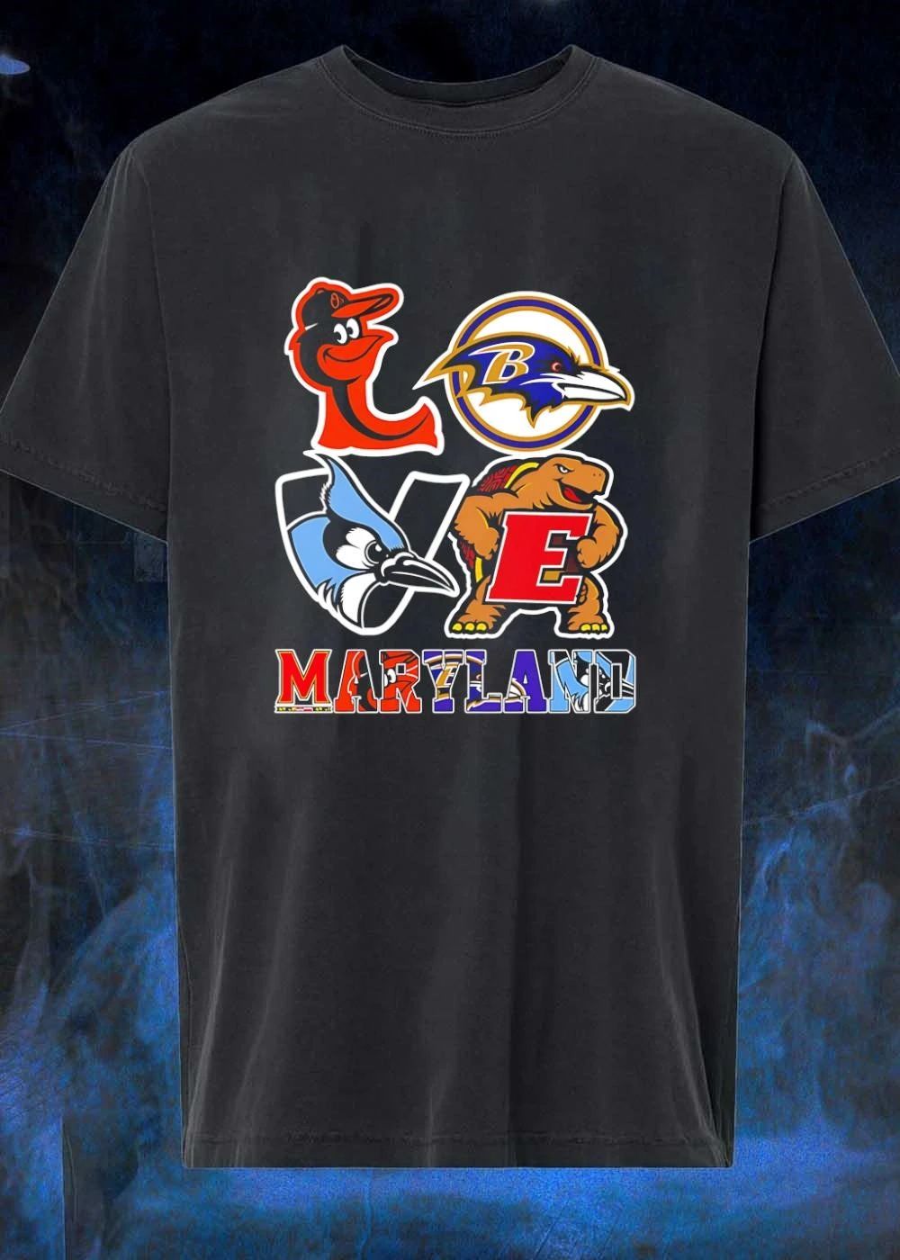 Maryland Love Orioles Ravens Blue Jays Terrapins T-Shirt