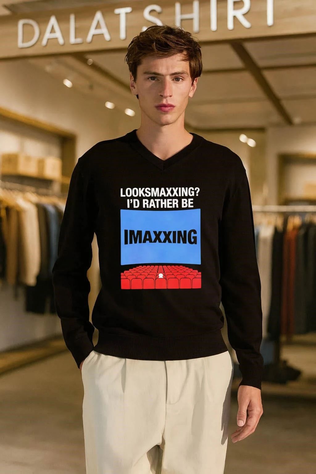 Looksmaxxing I’d Rather Be Imaxxing Movie Theater Cinema shirt
