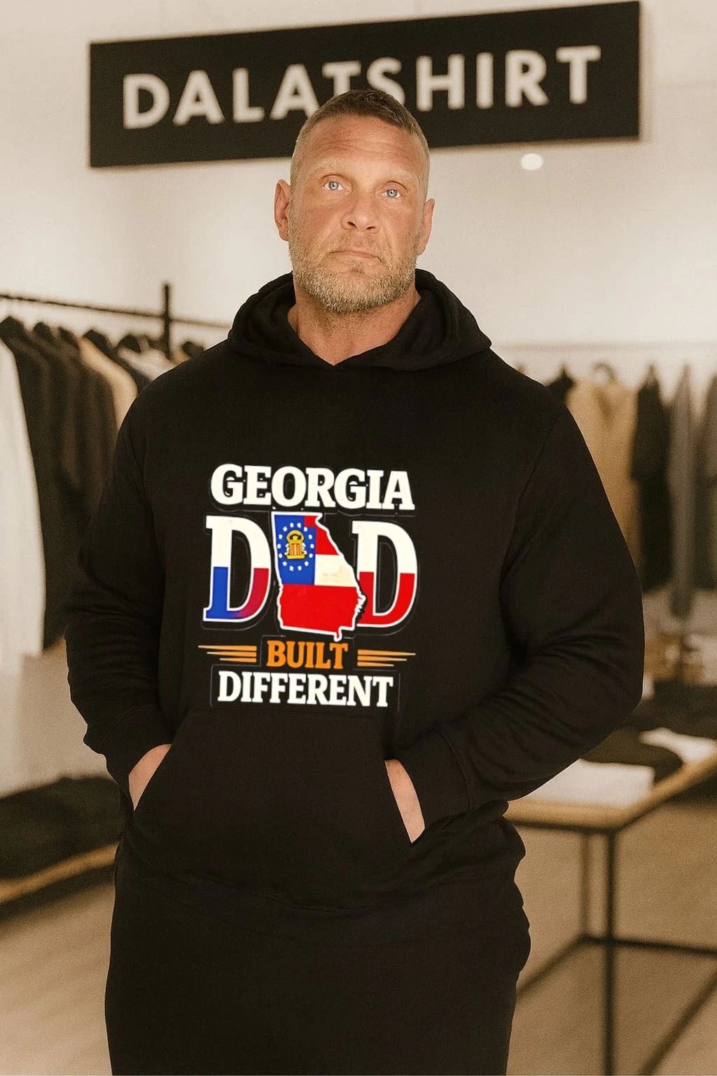 Georgia Dad Built Different Flag State Shape shirt