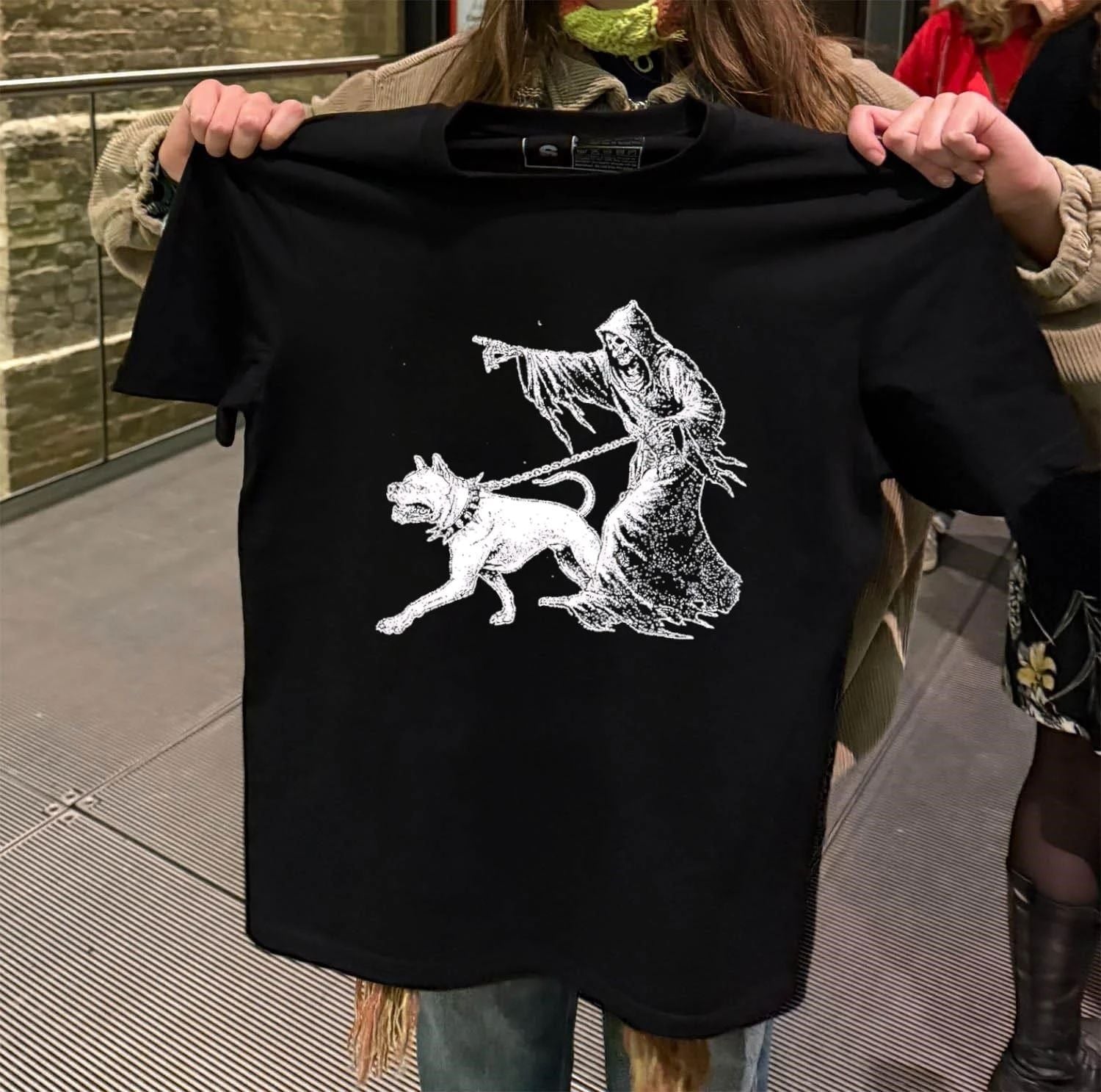 Grim Reaper Walking Pitbull Skeleton Dog shirt