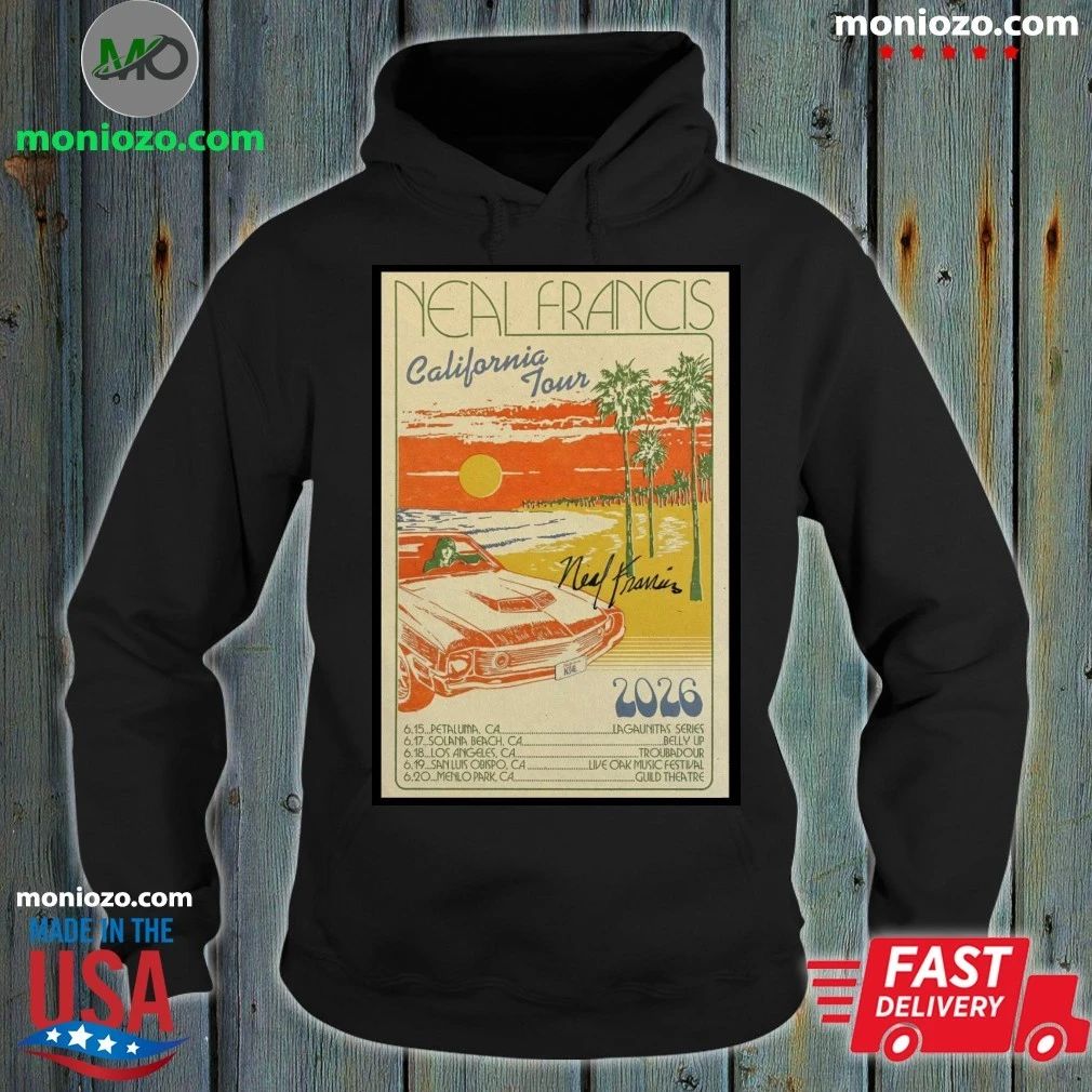 Original Neal Francis California Tour 2026 Signed Poster Shirt