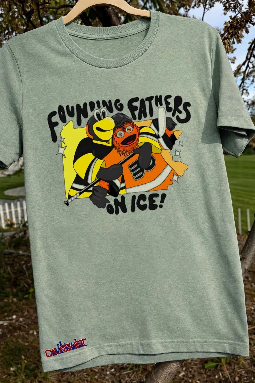Founding Fathers On Ice Gritty and Iceburgh Pennsylvania Hockey shirt