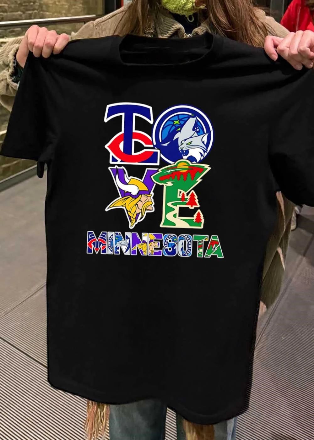 Minnesota Love Sports Team Logos T-Shirt
