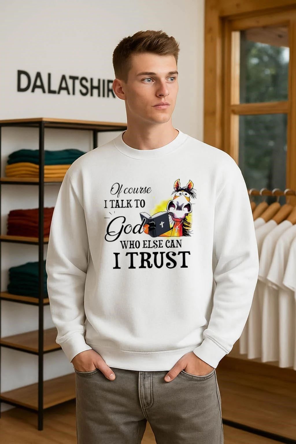 Of Course I Talk To God Who Else Can I Trust Horse shirt