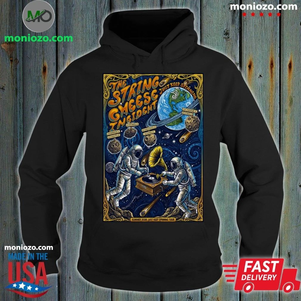Original The String Cheese Incident Summer 2026 Just Keep Spinning Shows Poster Graphic T-Shirt