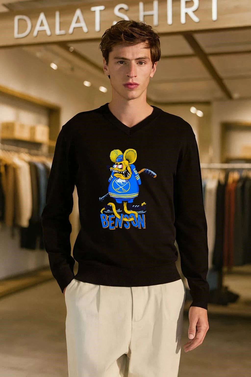 Buffalo Sabres Benson hockey Ed Roth Rat Fink shirt