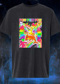 Pew Pew Pew Cute Cat Riding Orange Dolphin Rainbow shirt