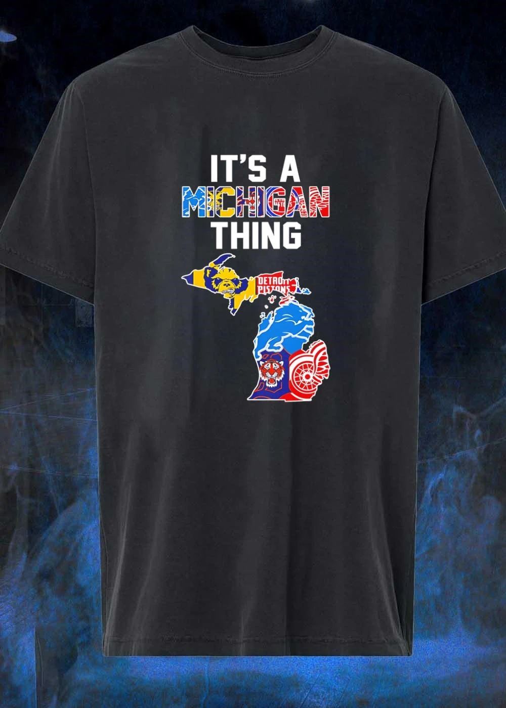 It’s A Michigan Thing Sports Teams Map Logos T-Shirt