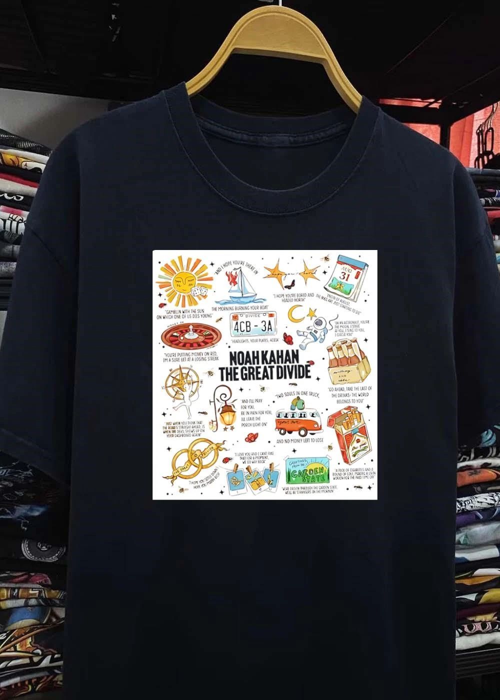 Noah Kahan The Great Divide Garden State Lyric Doodle shirt