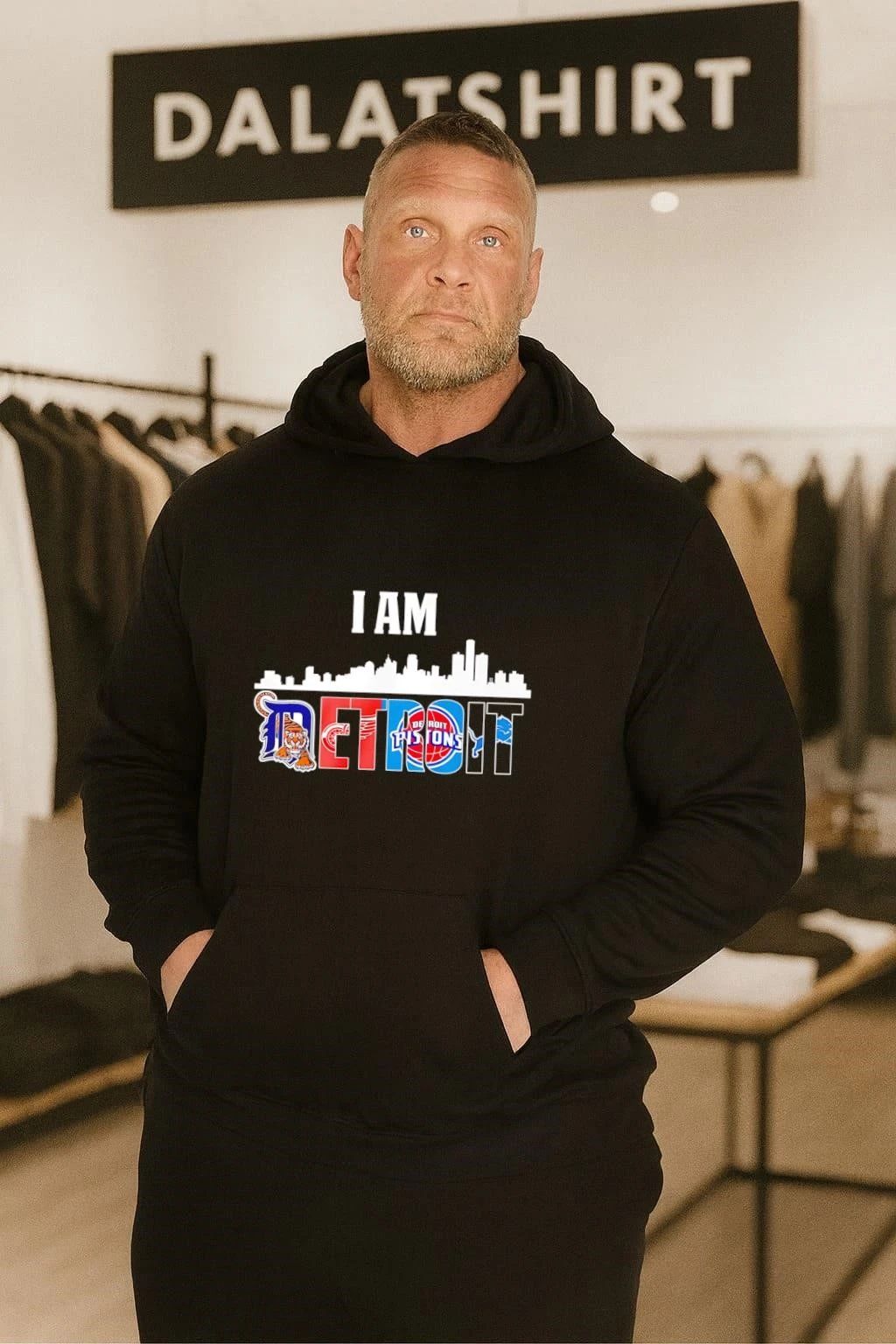 I Am Detroit City Skyline Tigers Red Wings Pistons Lions shirt