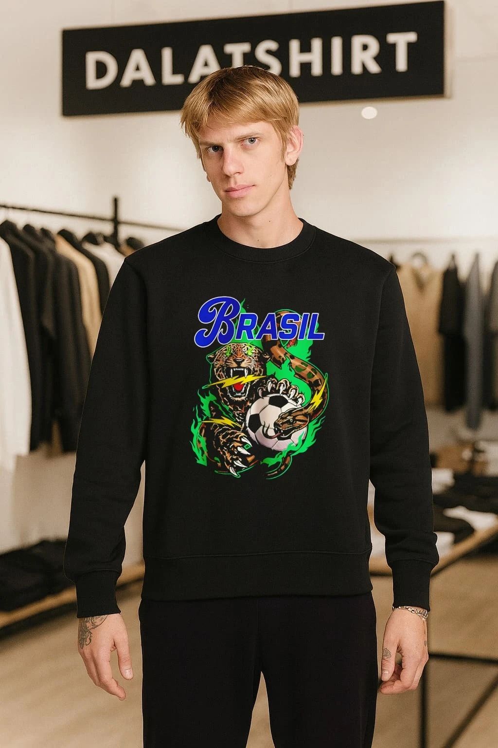Brasil Soccer Jaguar Snake Lightning Fire shirt