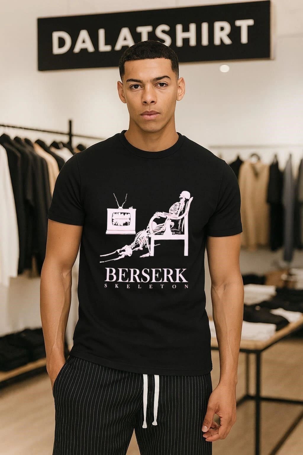 Berserk Skeleton Watching TV Skeleton shirt