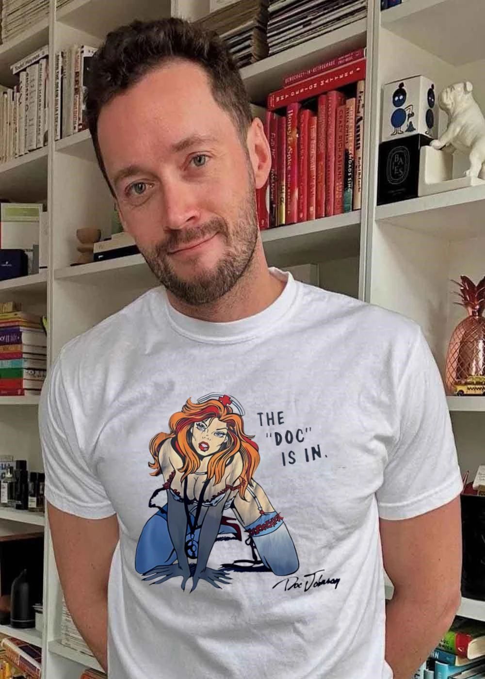 Doc Johnson Pin-up Nurse Redhead ‘the Doc Is in’ Shirt