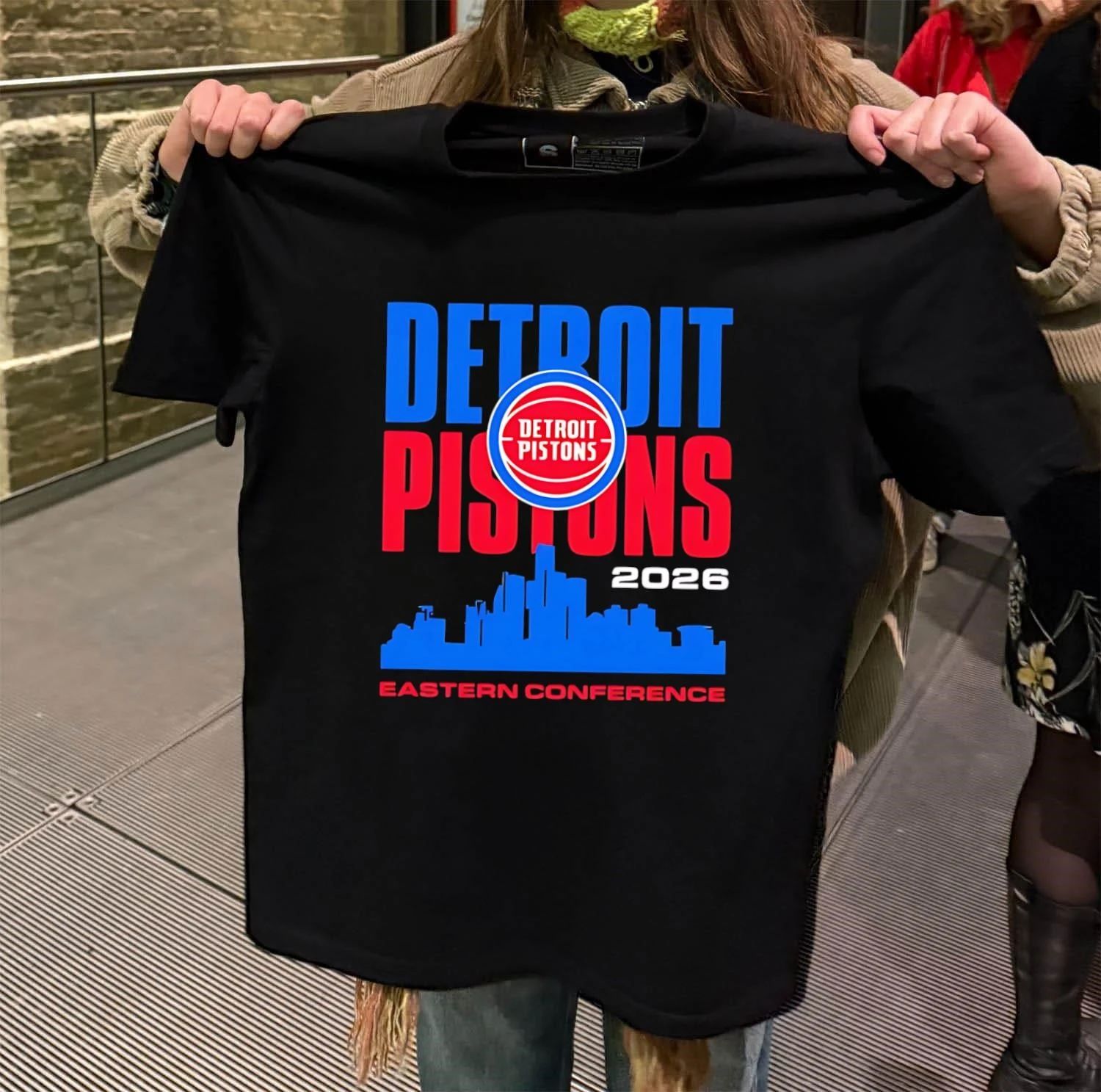 Detroit Pistons basekball NBA Eastern Conference city skyline shirt