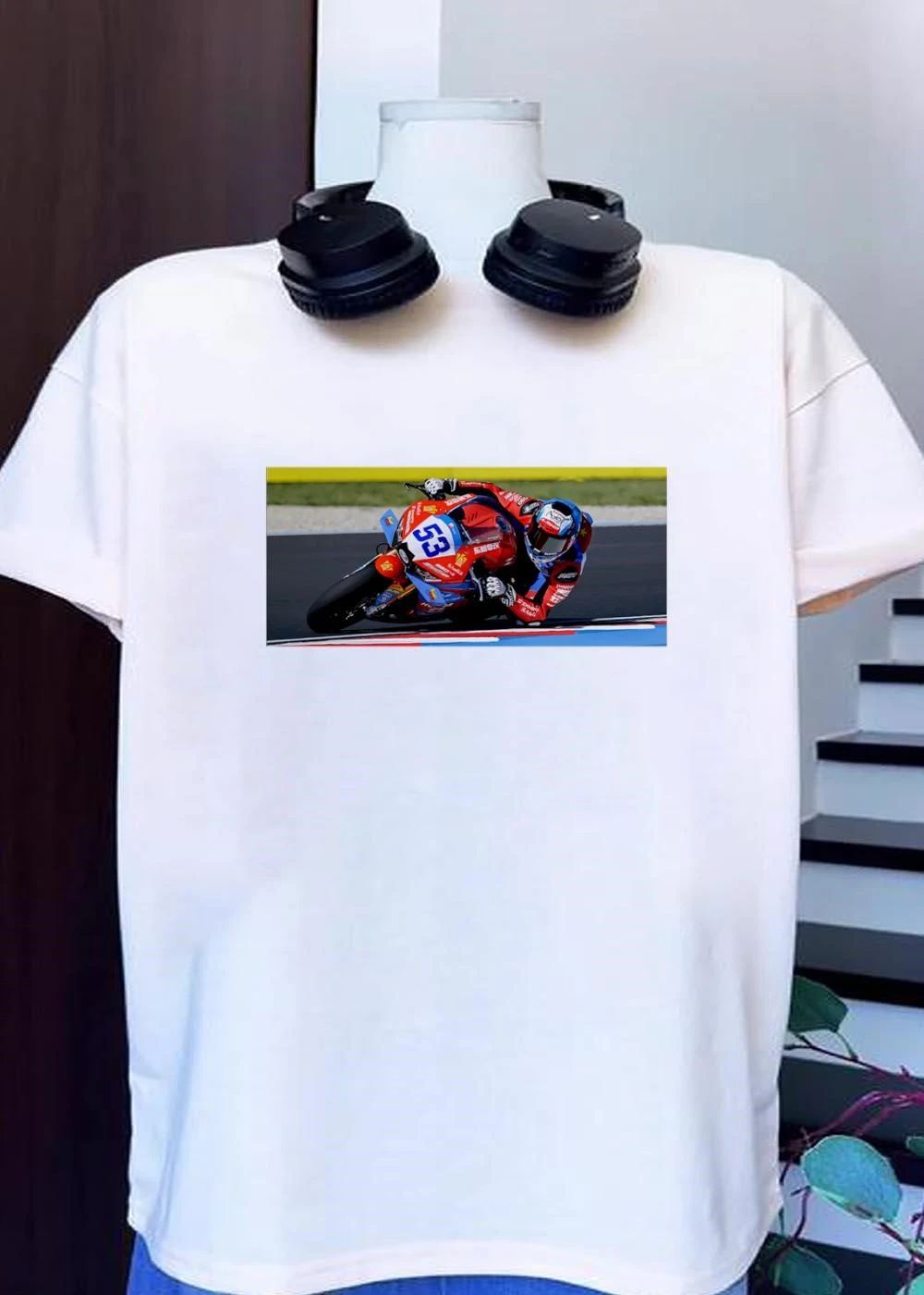Number 53 Racing Motorcycle Bike On Track shirt