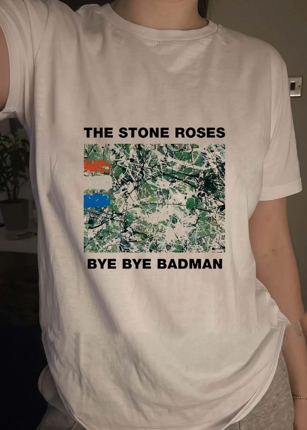 The Stone Roses Bye Bye Badman Single Cover Art Madchester Icon Abstract Paint Splatter French Flag Protest Music Timeless Classic 2026 Shirt