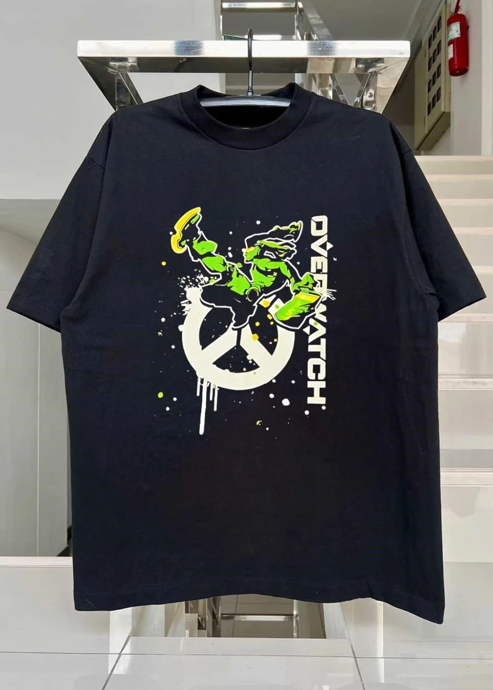 Overwatch Lucio Peace Sign Graffiti Splatter shirt