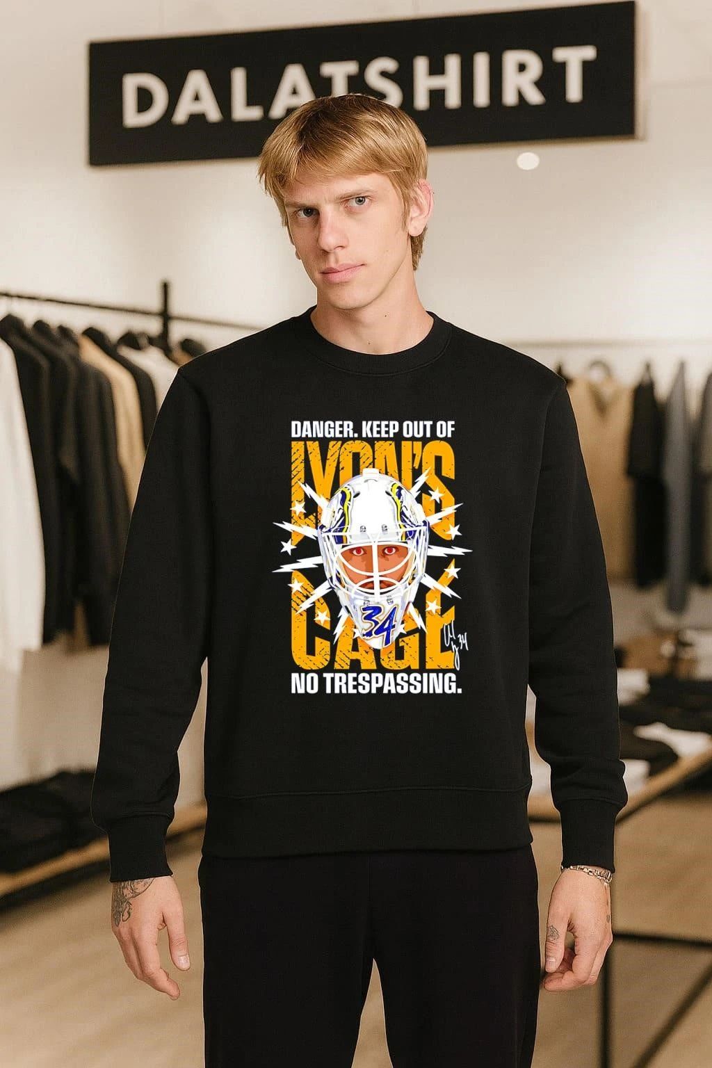 Danger Keep Out Of Lyon’s Cage No Trespassing Hockey shirt