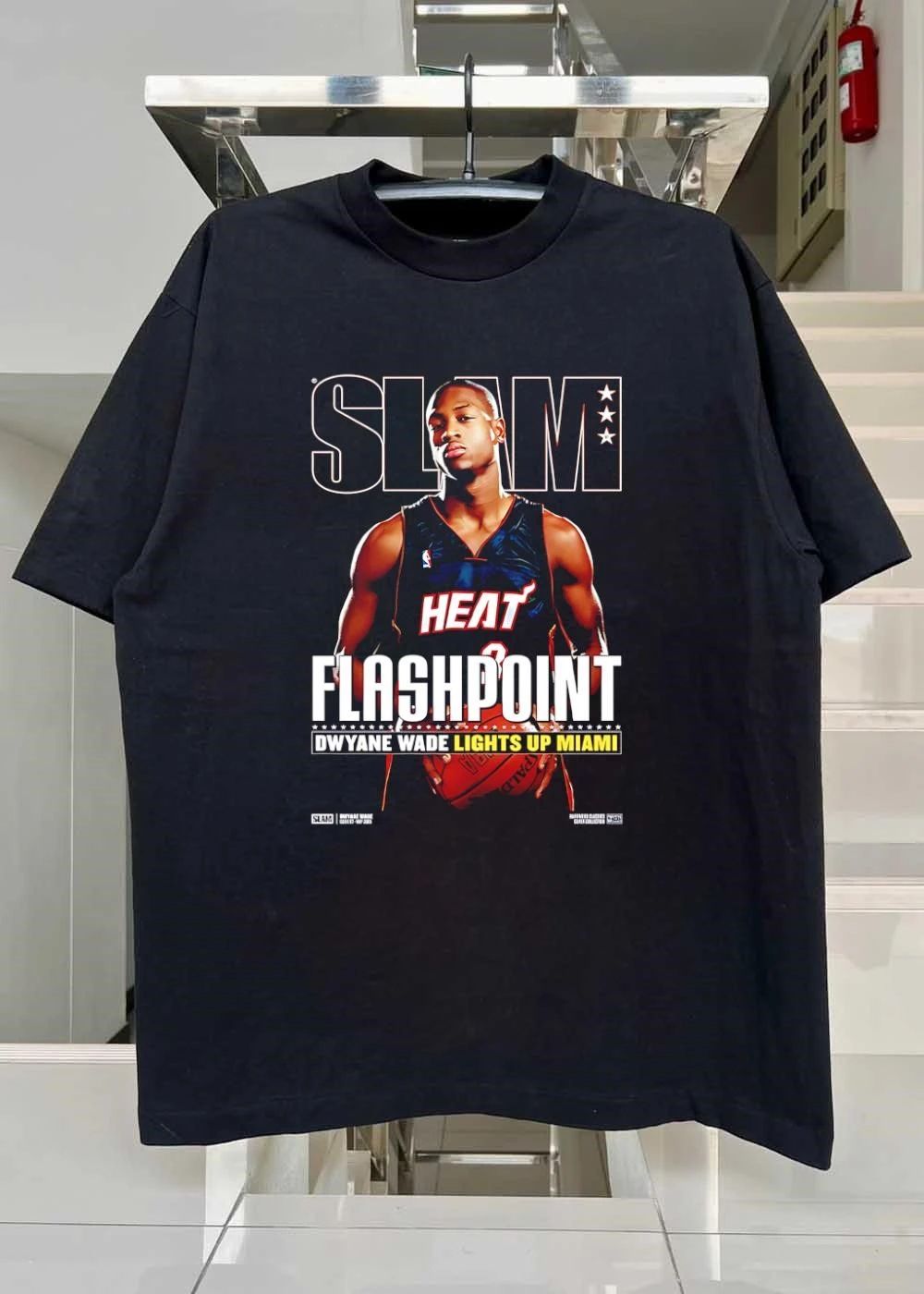 Slam Magazine Cover Dwyane Wade Flashpoint Lights Up Miami shirt
