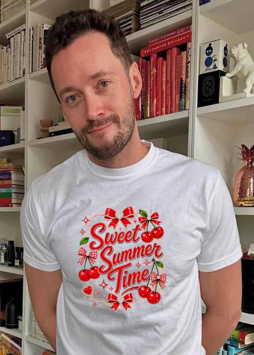Sweet Summer Time Pearl Ribbon Cherry shirt