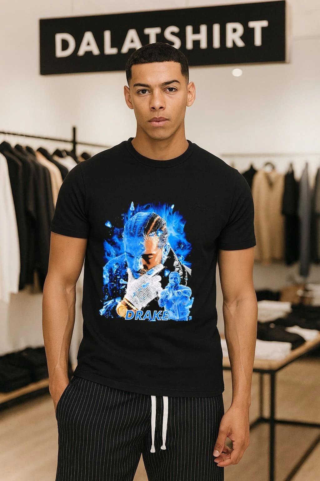 Ice Blue Drake Graphic Rap shirt