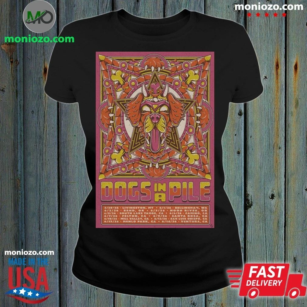 New Dogs In A Pile Tour 2026 Poster Shirt