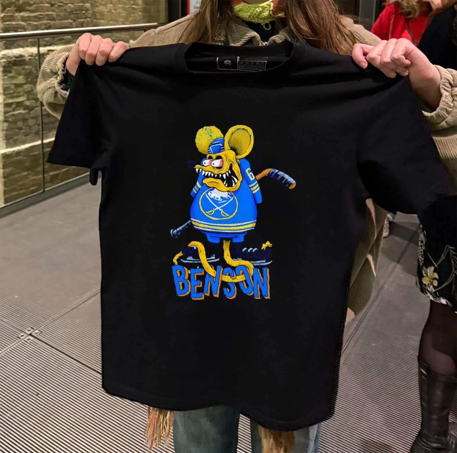 Buffalo Sabres Benson hockey Ed Roth Rat Fink shirt